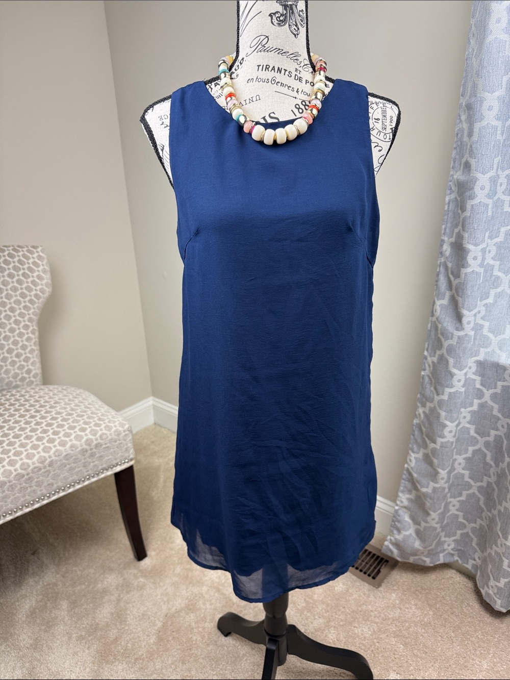 Sleeveless Navy Shift Dress